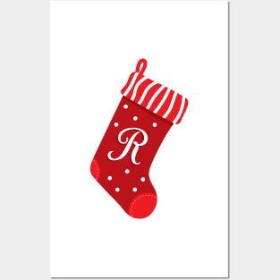 Christmas Stocking with the Letter R Posters and Art